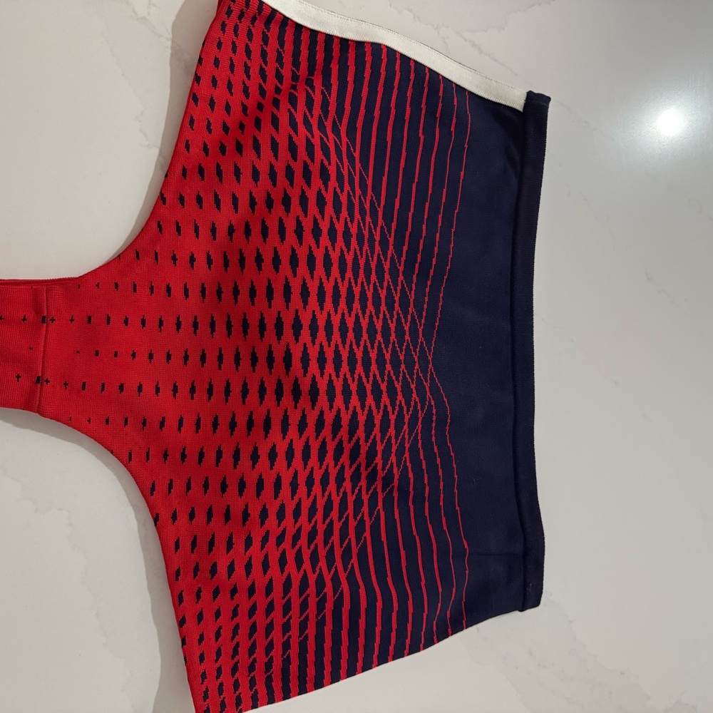 Miu Miu Red and Navy Knitwear